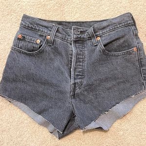 black denim shorts